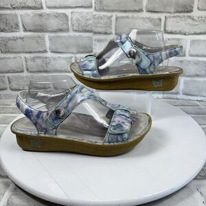 Alegria Ken Size 9 Impressionista Adjustable Strap Blue Leather Comfort Sandal